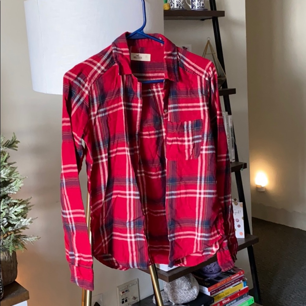 Red Hollister flannel shirt